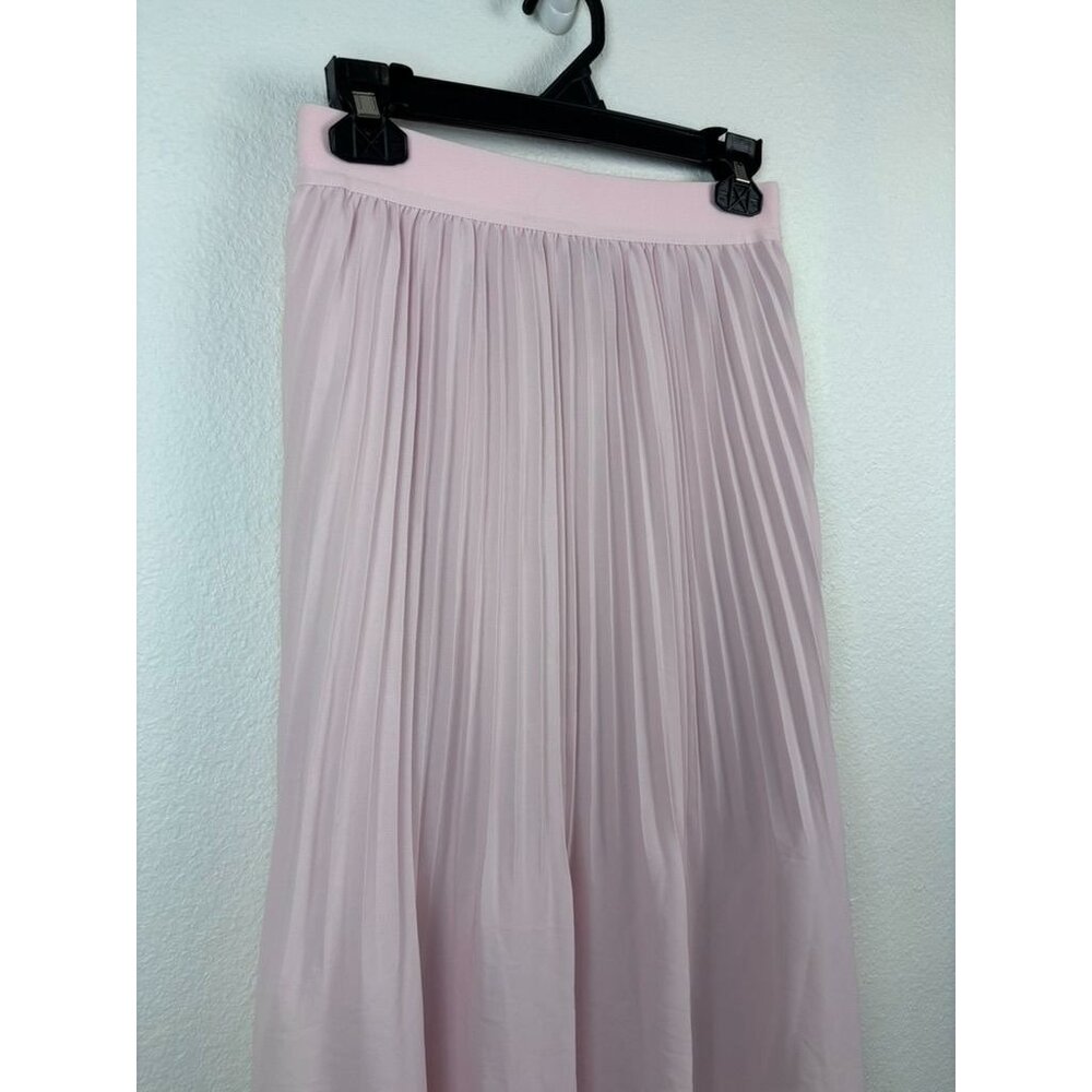 J. Crew women's‎ 2 light pink pleated pull on midi skirt romantic flowy whimsy - Picture 2 of 7
